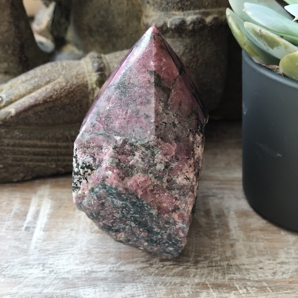 Crystal-Rhodonite Rough Polished Point - Picture 4 of 16